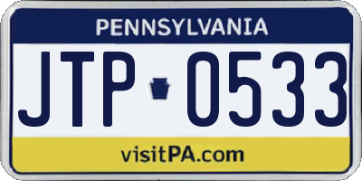 PA license plate JTP0533
