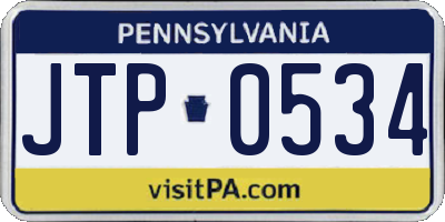 PA license plate JTP0534