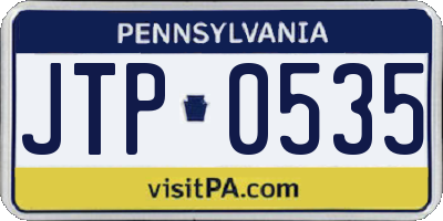 PA license plate JTP0535