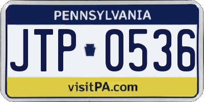 PA license plate JTP0536