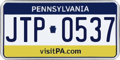 PA license plate JTP0537