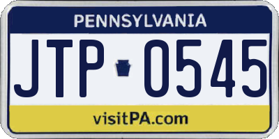 PA license plate JTP0545