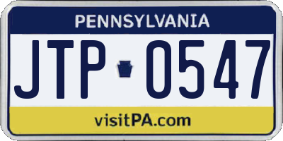 PA license plate JTP0547