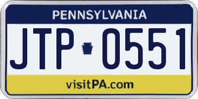 PA license plate JTP0551