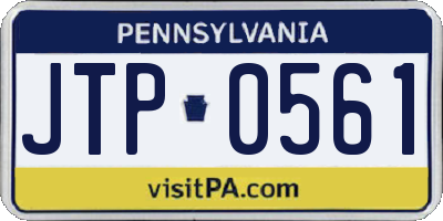 PA license plate JTP0561