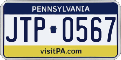 PA license plate JTP0567