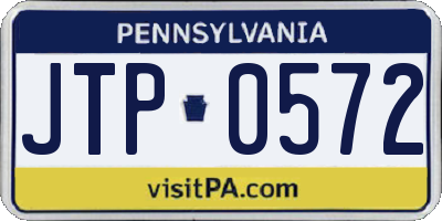 PA license plate JTP0572