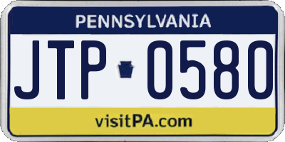 PA license plate JTP0580
