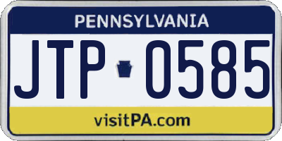 PA license plate JTP0585