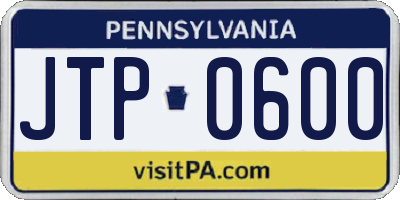 PA license plate JTP0600