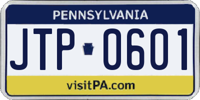 PA license plate JTP0601