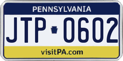 PA license plate JTP0602