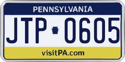 PA license plate JTP0605