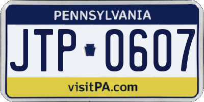 PA license plate JTP0607