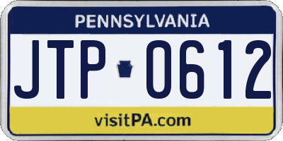 PA license plate JTP0612