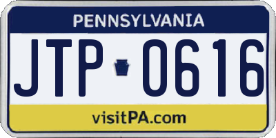 PA license plate JTP0616