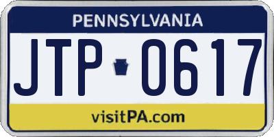 PA license plate JTP0617