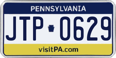 PA license plate JTP0629