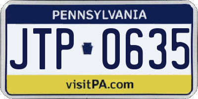 PA license plate JTP0635