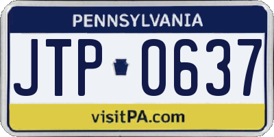 PA license plate JTP0637