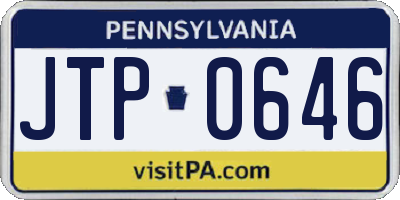 PA license plate JTP0646