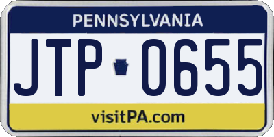 PA license plate JTP0655