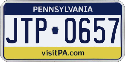 PA license plate JTP0657