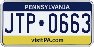 PA license plate JTP0663
