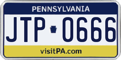 PA license plate JTP0666