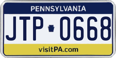 PA license plate JTP0668