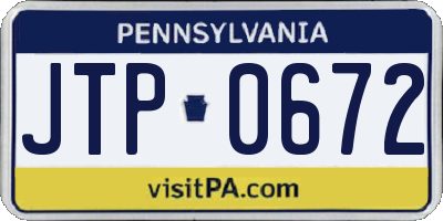 PA license plate JTP0672