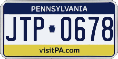 PA license plate JTP0678
