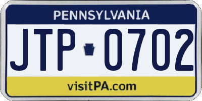 PA license plate JTP0702