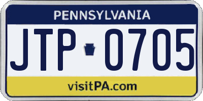 PA license plate JTP0705