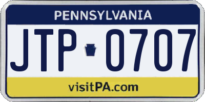 PA license plate JTP0707