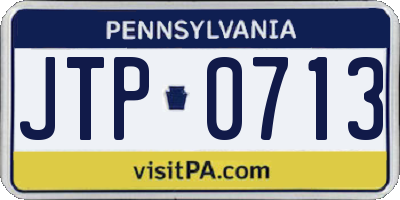 PA license plate JTP0713
