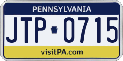 PA license plate JTP0715
