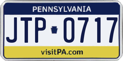 PA license plate JTP0717