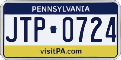 PA license plate JTP0724