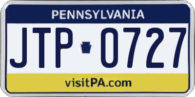 PA license plate JTP0727