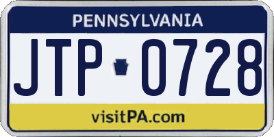 PA license plate JTP0728