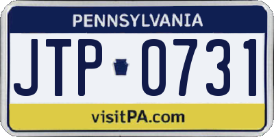 PA license plate JTP0731