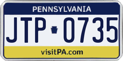 PA license plate JTP0735