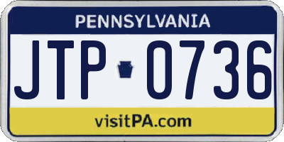 PA license plate JTP0736