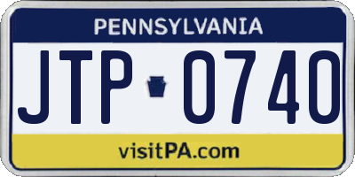 PA license plate JTP0740