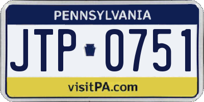 PA license plate JTP0751