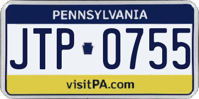 PA license plate JTP0755
