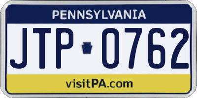 PA license plate JTP0762