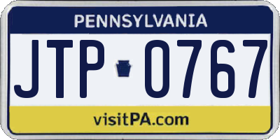 PA license plate JTP0767