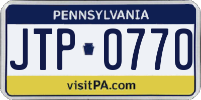 PA license plate JTP0770
